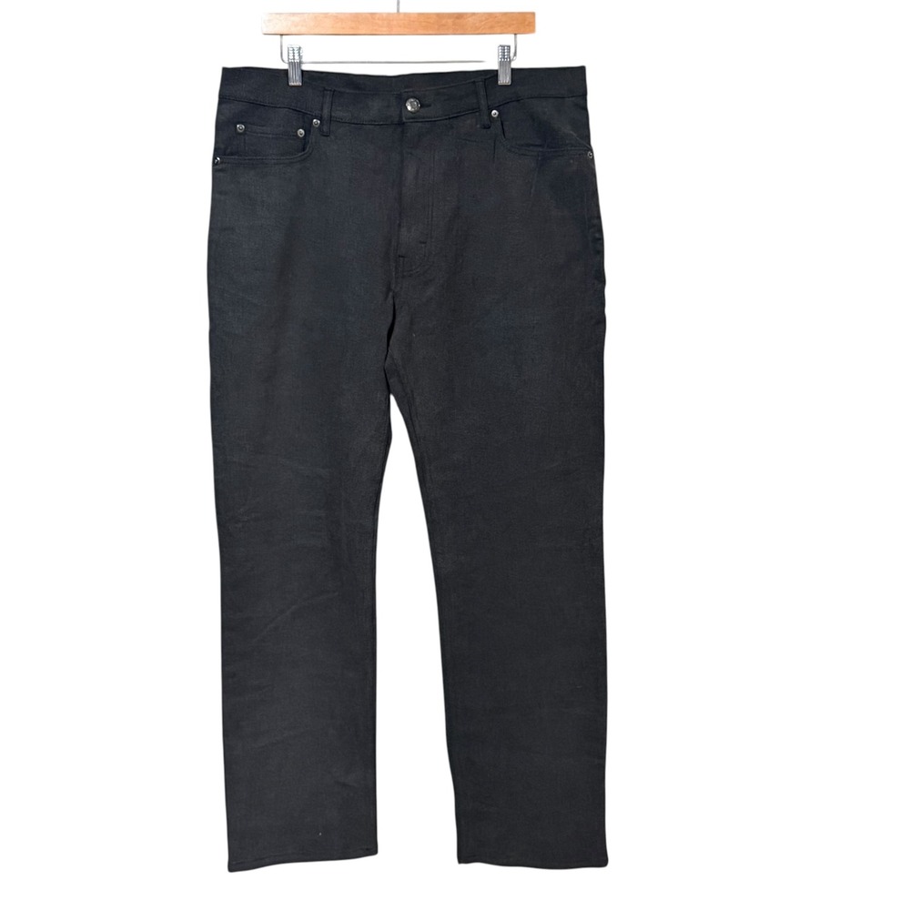 MTailor Mens Custom Straight Leg Jeans Charcoal Black 38x31 Stretch Denim